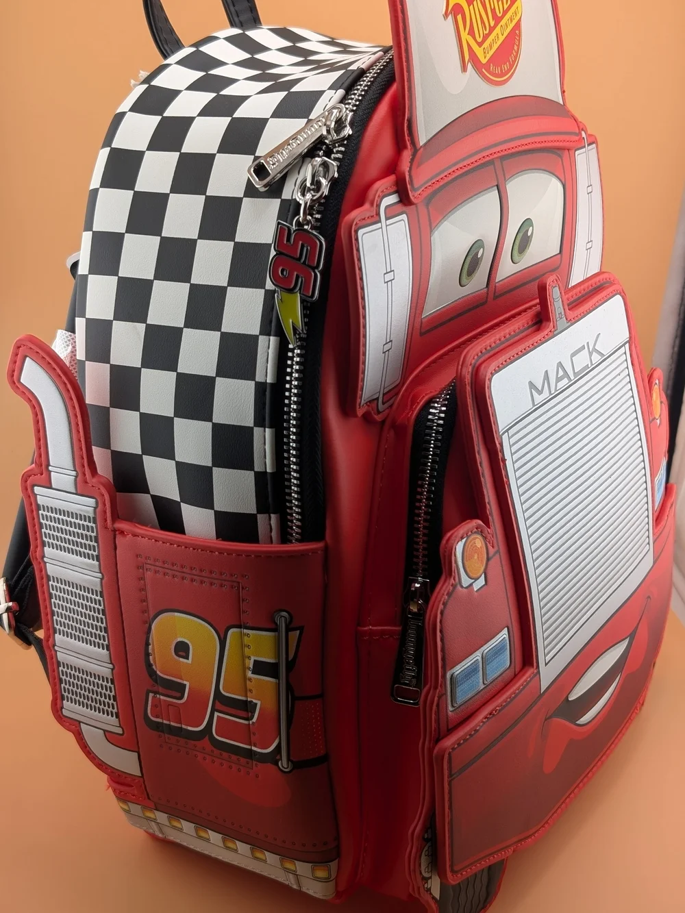 Loungefly Disney Pixar Cars Mack Truck Glow‑in‑the‑Dark Mini Backpack NWT